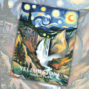 Carte Postale Cascade de Yellowstone Van Gogh Starry Nuit sur me