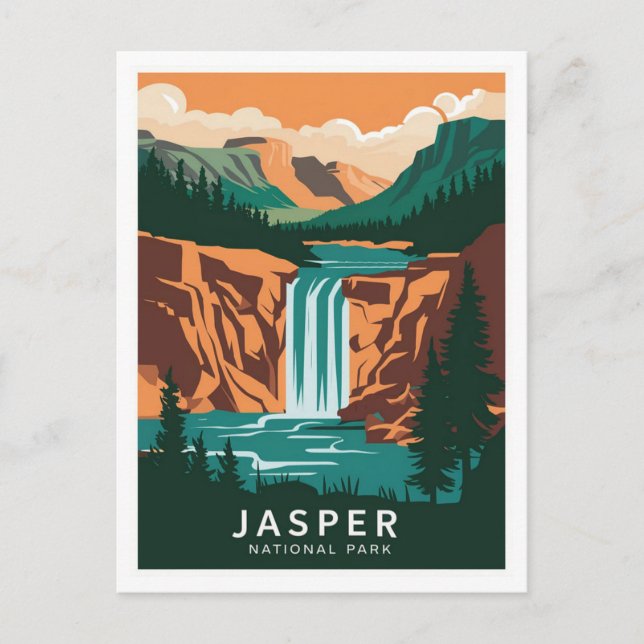 Carte Postale Cascade du parc national Jasper (Devant)