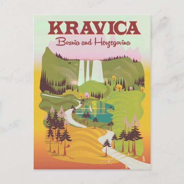 Carte Postale Cascades de Kravica Bosnie-Herzégovine (Devant)