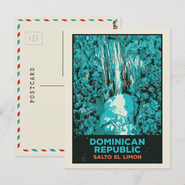 Carte Postale Cascades de République Dominicaine, Salto El Limon (Devant / Derrière)