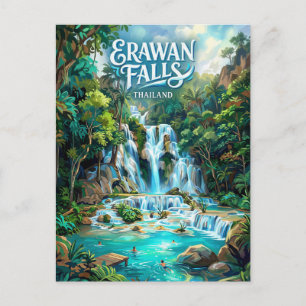 Carte Postale Cascades d'Erawan Thaïlande