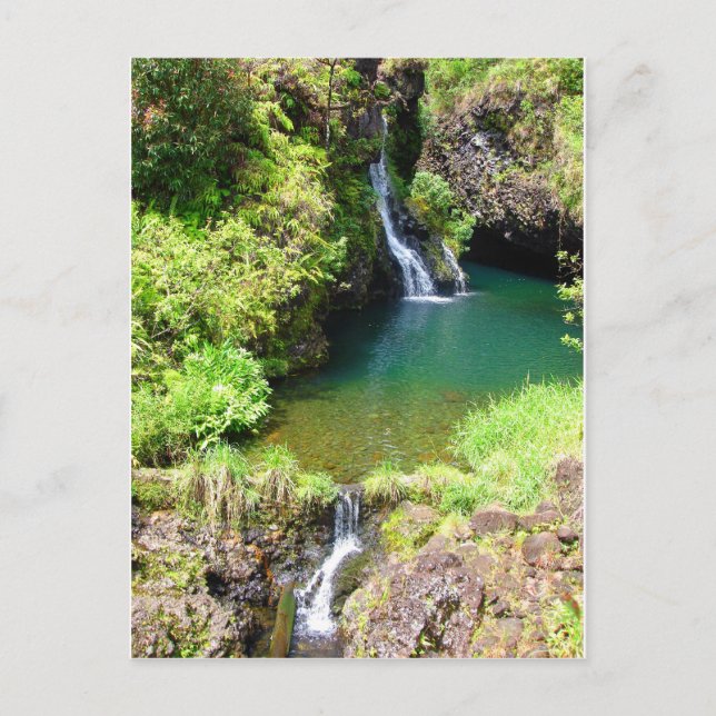 Carte Postale Cascades le long de la Route vers Hana, Maui, Hawa (Devant)