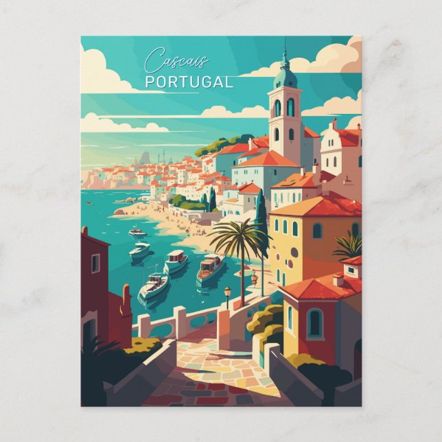 Carte Postale Cascais de texte personnalisé Portugal (Devant)