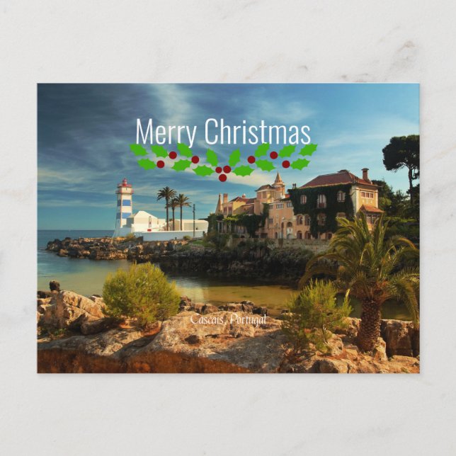 Carte Postale Cascais, Portugal , Noël (Devant)