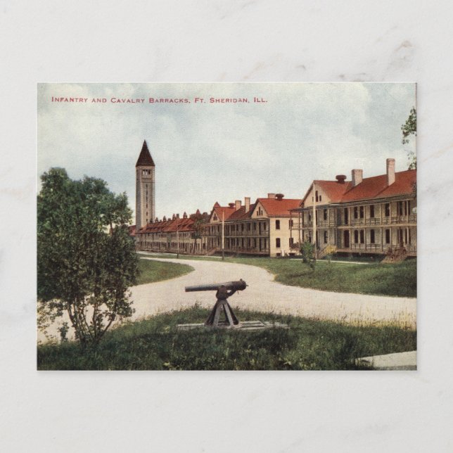 Carte Postale Casernes D'Infanterie Et De Cavalerie Ft. Sheridan (Devant)