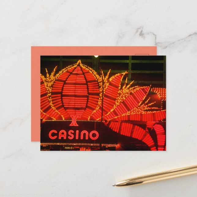 Carte Postale Casino de Las Vegas (Devant/Arrière en situation)