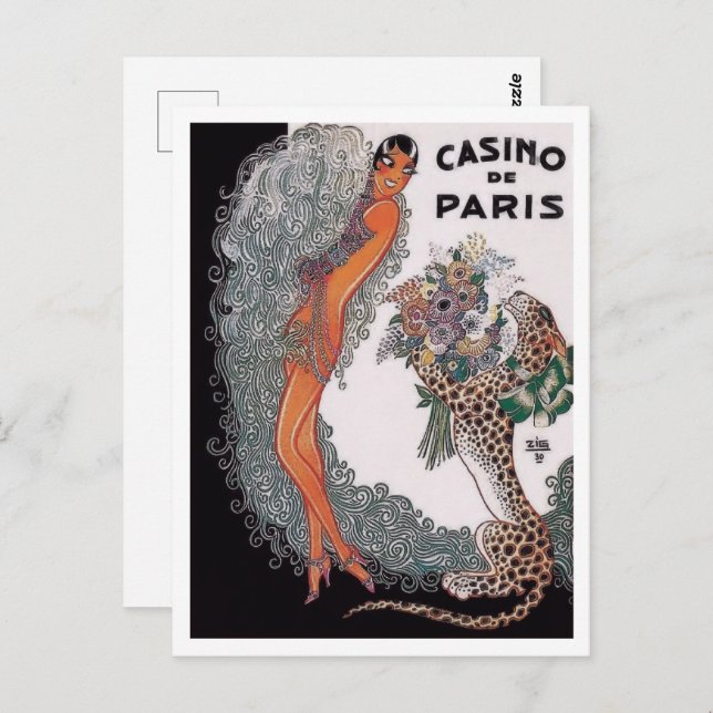 Carte Postale Casino de Paris - Josephine Baker (1930) (Devant / Derrière)