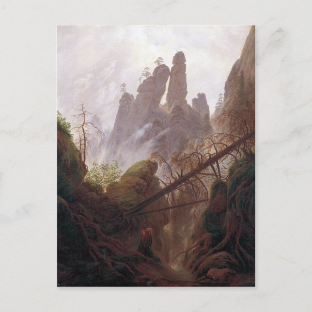 Carte Postale Caspar David Friedrich Paysage rocheux dans l'Elbe (Devant)
