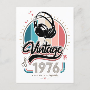 Carte Postale Casque audio vintage depuis 1976