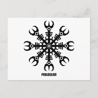 Carte Postale Casque de crainte - Aegishjalmur No.2 (noir)