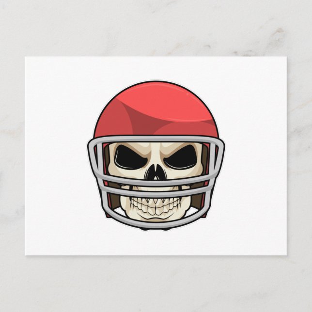 Carte Postale Casque de football crâne (Devant)