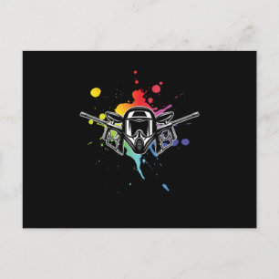 Carte Postale Casque de Paintball Joueur de Paintball Marqueur C