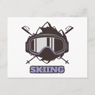 Carte Postale Casque de ski cool