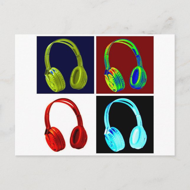 Carte Postale Casque Pop Art (Devant)