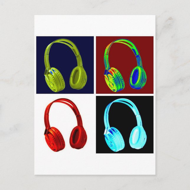 Carte Postale Casque Pop Art (Devant)