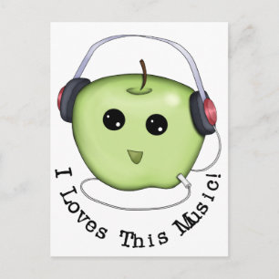 Carte Postale Casque vert Apple