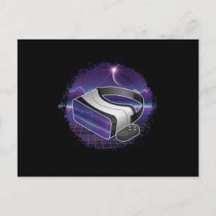 Carte Postale Casque VR Virtual Reality Gamer Jeu Geek Cadeau