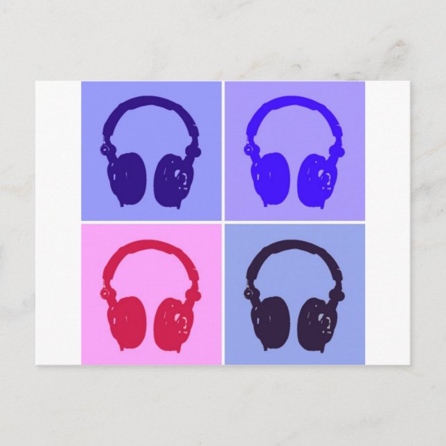 Carte Postale Casques Pop Art (Devant)