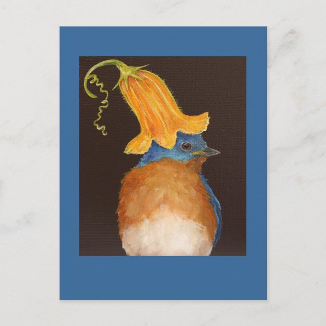 carte postale casquette de bleuets à fleurs de cou (Devant)