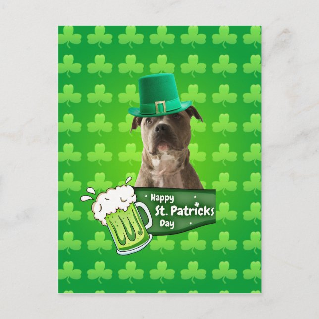 Carte Postale Casquette de la Saint-Patrick Jour du Chien à Taur (Devant)