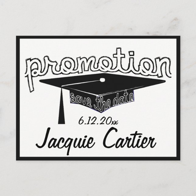 Carte Postale Casquette de la typographie de la promotion Enregi (Devant)