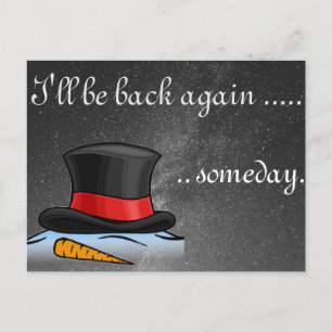 Carte postale Casquette de Soie de Snowman mignonn