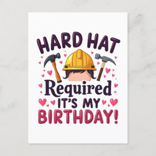 Carte Postale Casquette dur requis C'est mon anniversaire c