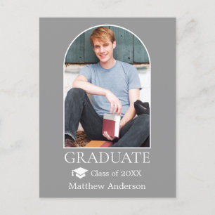 Carte Postale Casquette moderne Arch Grad Photo Grey Graduation