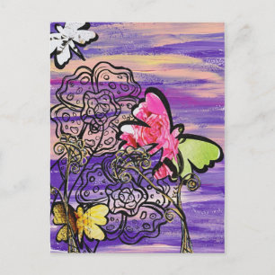 Carte postale Casquette papillon