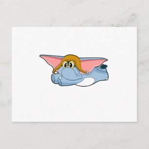 Carte Postale Casquette pilote éléphant