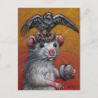 Carte postale Casquette Rat in Raven