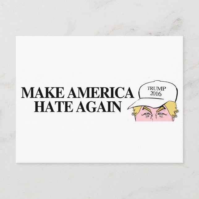 Carte Postale Casquette Trump - Rendre la haine à l'Amérique -.p (Devant)
