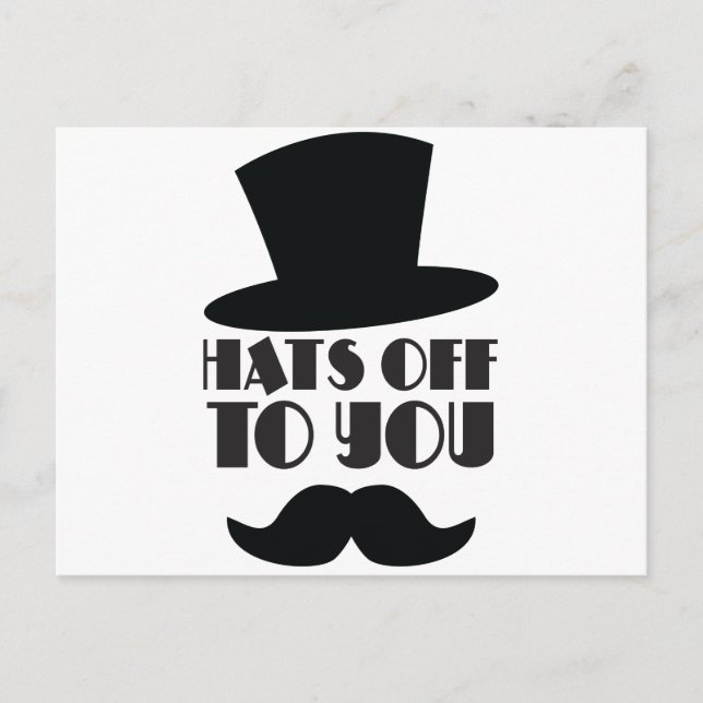 Carte Postale CASQUETTES à vous ! avec chapeau Top et moustache (Devant)