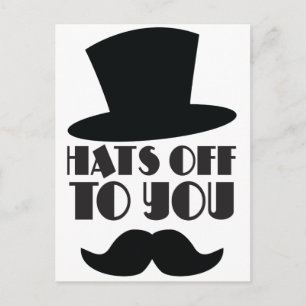 Carte Postale CASQUETTES à vous ! avec chapeau Top et moustache