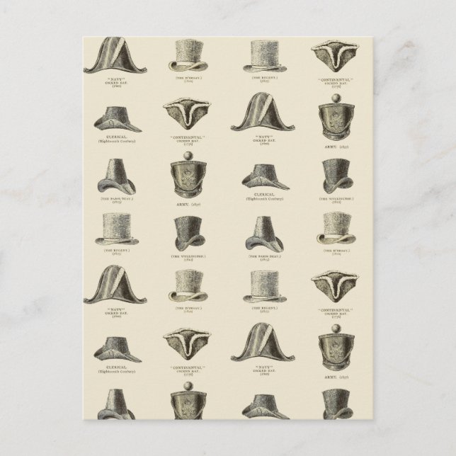 Carte Postale Casquettes vintages (Devant)