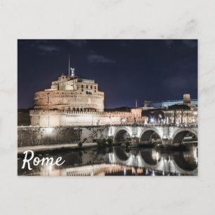 Carte Postale Castel Sant Angelo la nuit à Rome
