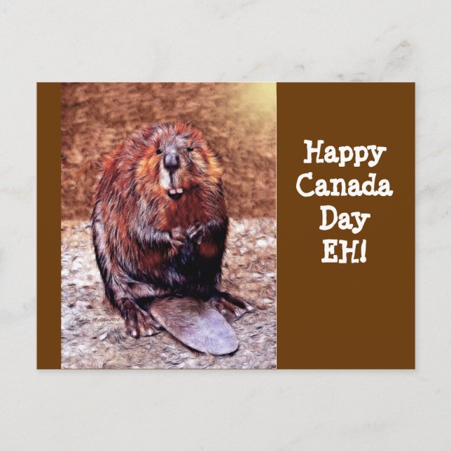 Carte Postale Castor de la fête du Canada (Devant)