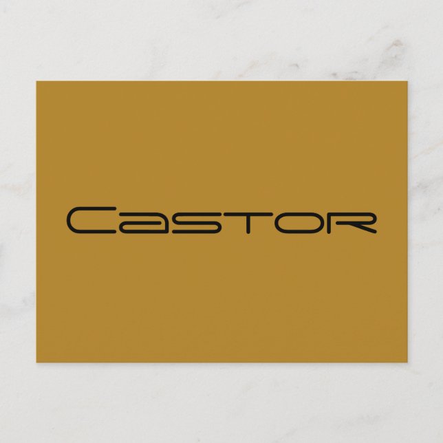 Carte Postale Castor de Orphan noir, police géométrique (Devant)