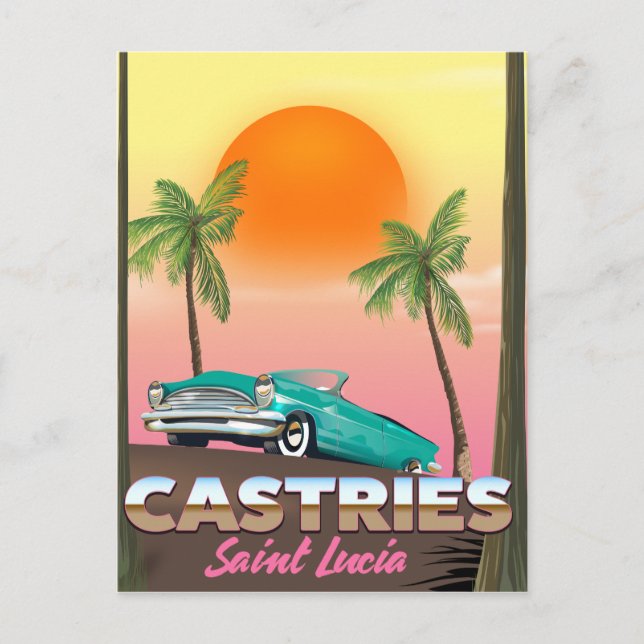 Carte Postale Castries Sainte-Lucie exotique affiche de voyage t (Devant)