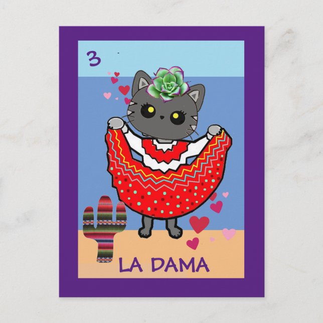 Carte Postale Cat Art Card, Dancing Lady, (Devant)