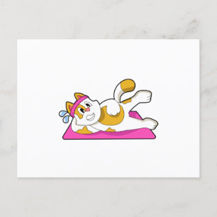 Carte Postale Cat at Yoga Exercice d'étirement