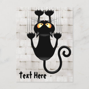 Carte Postale Cat Falling down fun dessin personnage