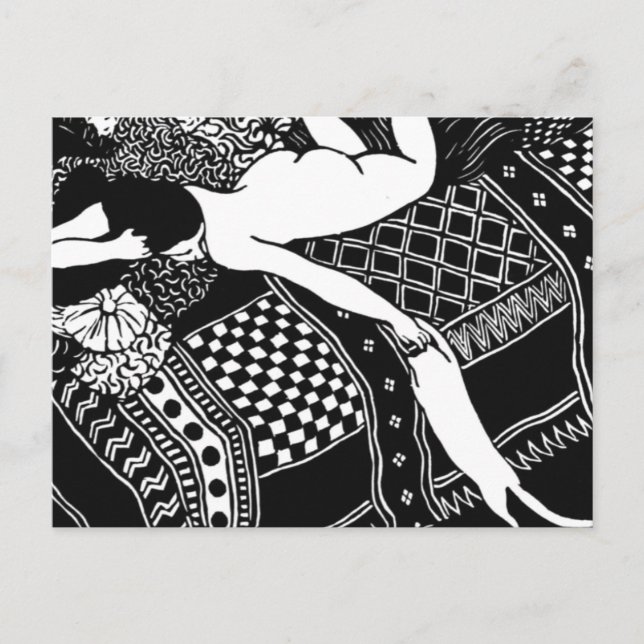 Carte Postale Cat Felix Vallotton Lady Bed Laziness La Paresse (Devant)