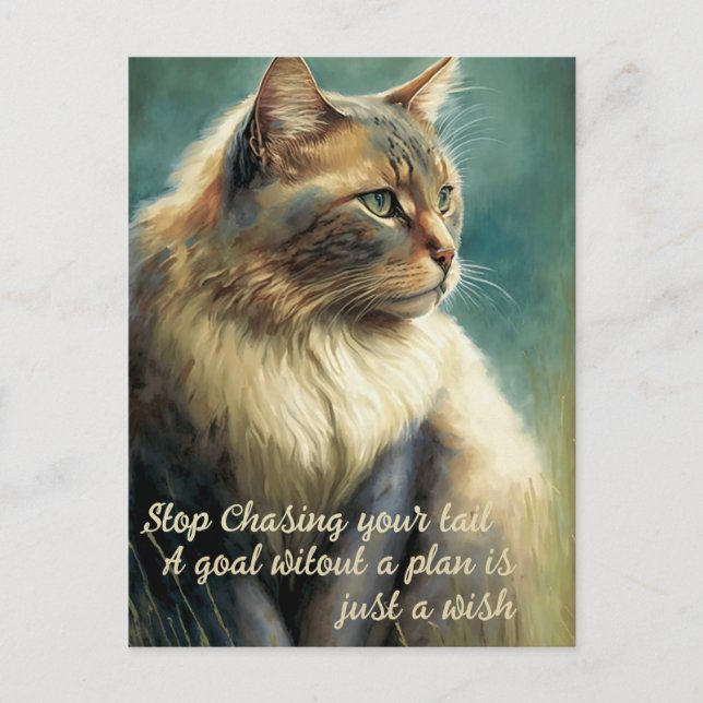 Carte Postale Cat Inspirant Avec Devis De Producti (Devant)