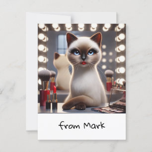 Carte Postale Cat Make up Artist Parfait pour les Amoureux de le