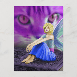 Carte Postale Cat Observe Fairy