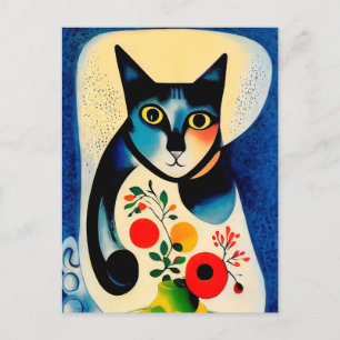 Carte Postale Cat portrait en style expressionistique. Classic