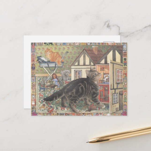 Carte Postale Cat Postcard (Devant/Arrière en situation)