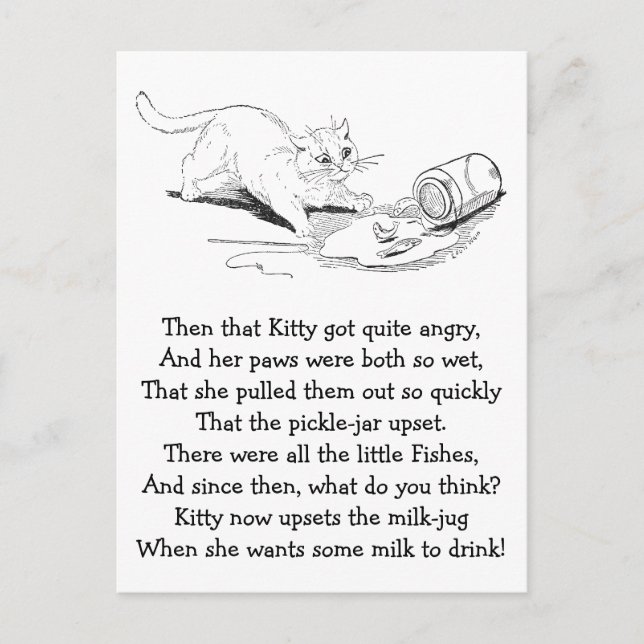 Carte Postale Cat remplace Poisson Jar (Devant)