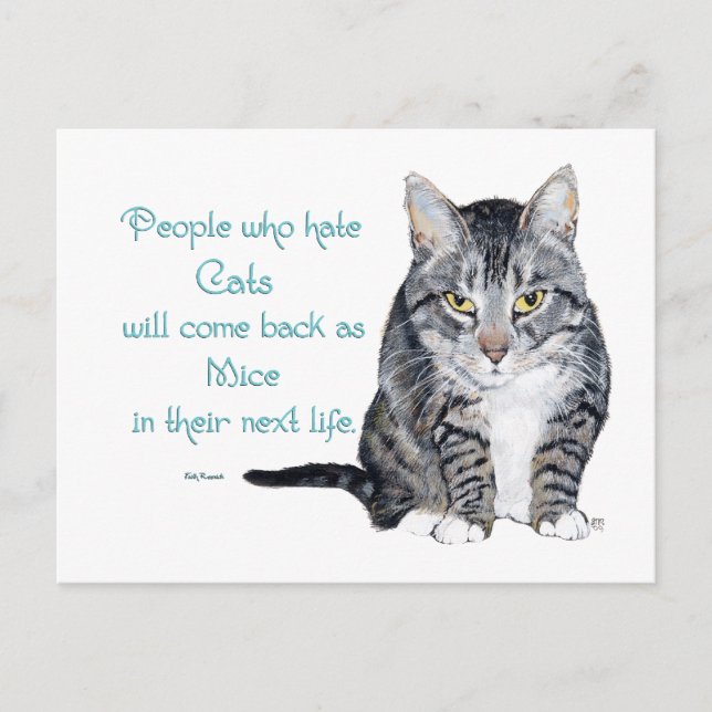 Carte Postale Cat Wisdom - Les gens qui haïssent les chats (Devant)